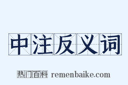 中注反义词是什么意思的图片